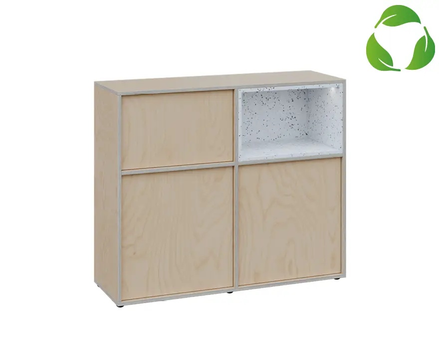 EFE D1241 P dolní modul, 2-dveřová/nika, 1000x1200x400, pravý, překližka bříza/upcyklovaný plast